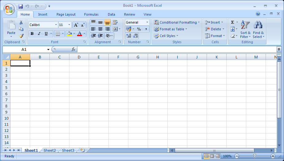 homepage of ms-excel
