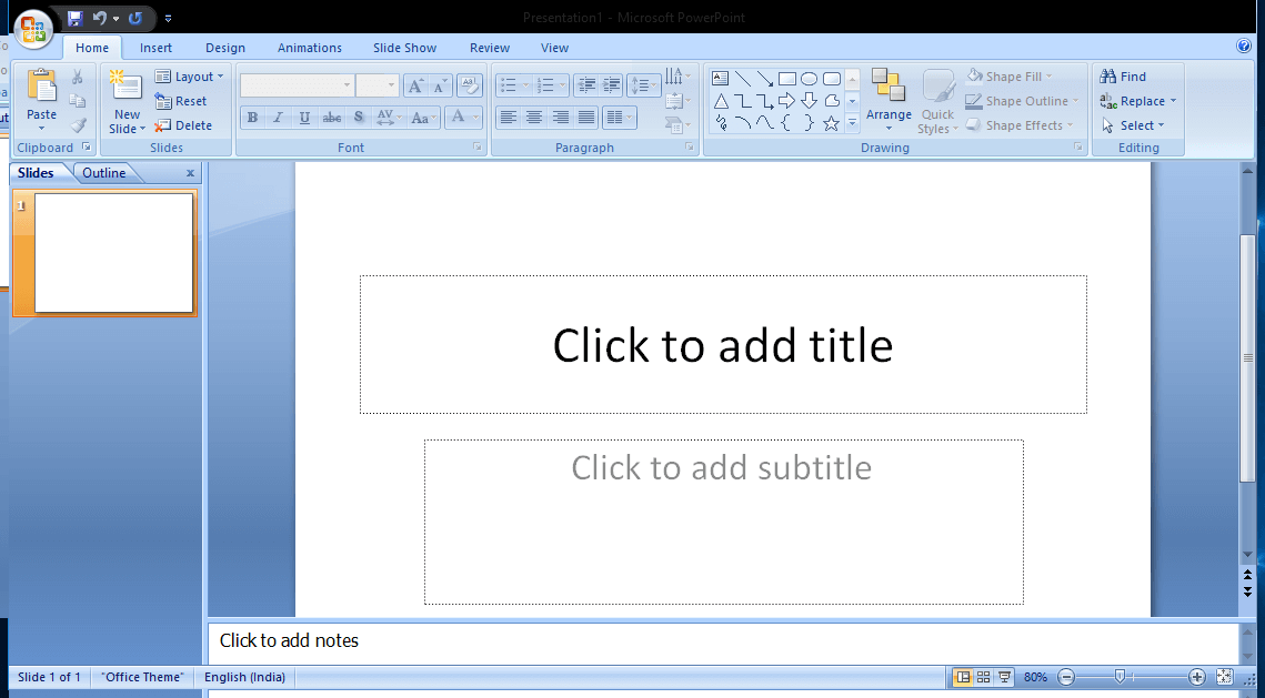 homepage of ms-powerpoint