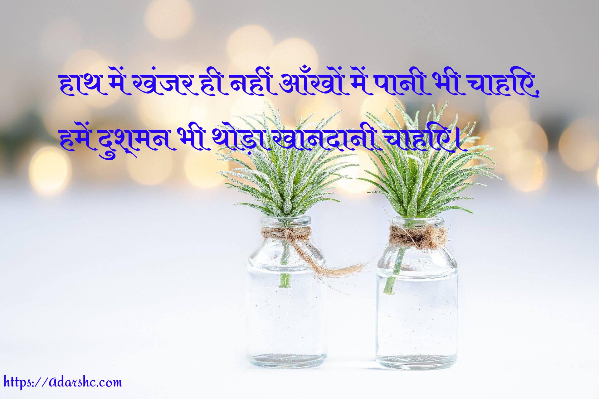 हाथ में खंजर ही नहीं आँखों में पानी भी चाहिए,
हमें दुश्मन भी थोड़ा खानदानी चाहिए।