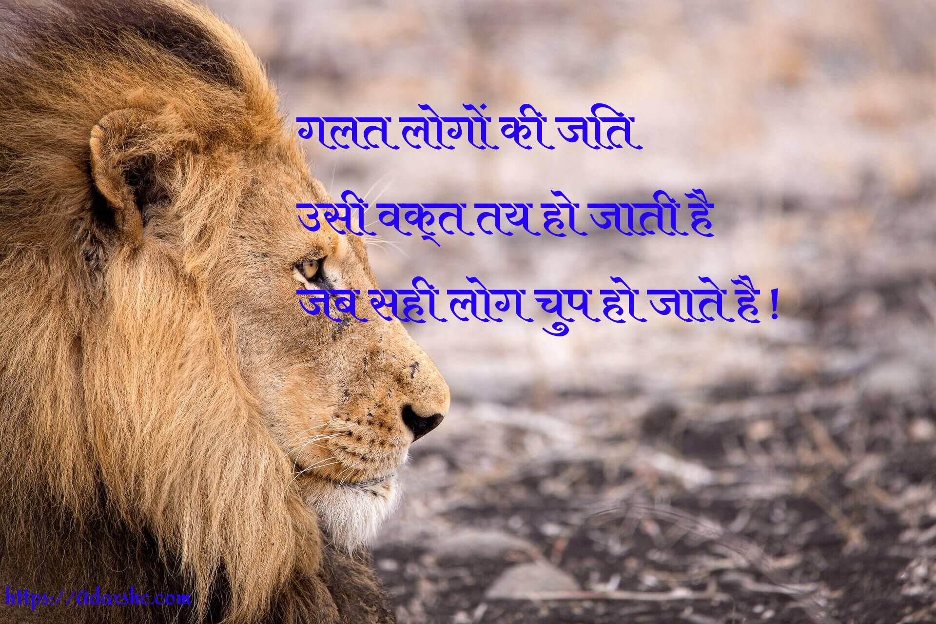 गलत लोगों की जित
उसी वक्त तय हो जाती है
जब सही लोग चुप हो जाते है !