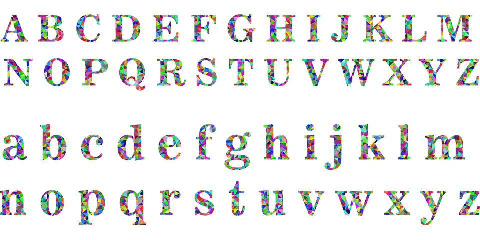 colorful alphabate in english
