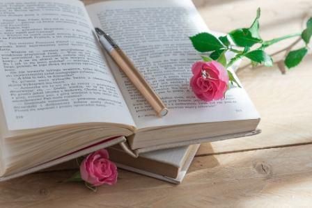love book and rose